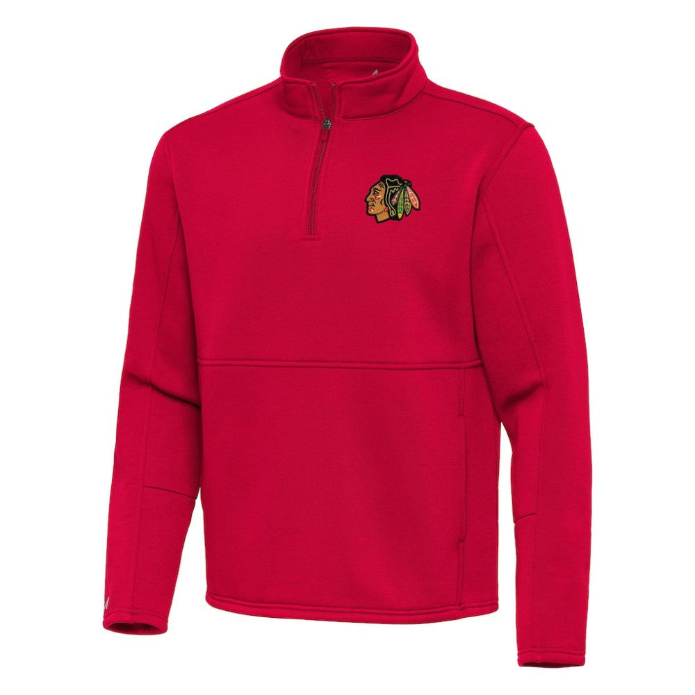 Chicago Blackhawks Antigua Twist Quarter-Zip Pullover Jacket - Red Pullover