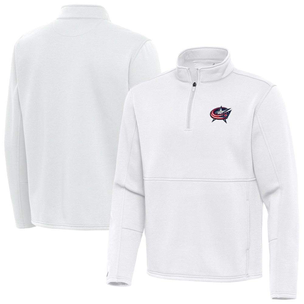 Columbus Blue Jackets Antigua Twist Quarter-Zip Pullover Jacket - White Pullover