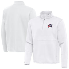 Columbus Blue Jackets Antigua Twist Quarter-Zip Pullover Jacket - White Pullover