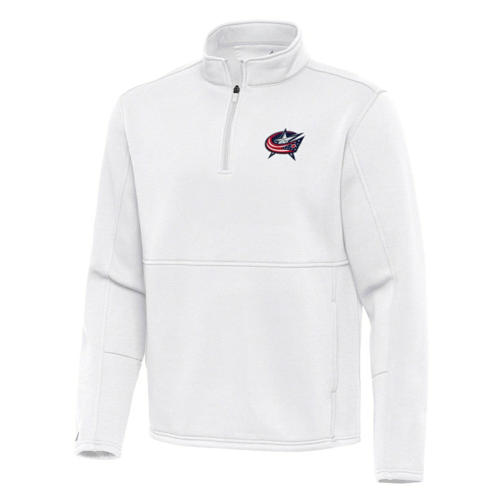 Columbus Blue Jackets Antigua Twist Quarter-Zip Pullover Jacket - White Pullover
