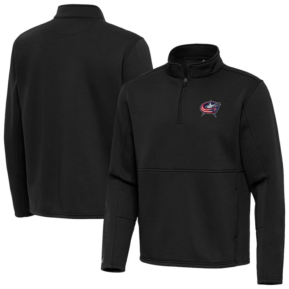 Columbus Blue Jackets Antigua Twist Quarter-Zip Pullover Jacket - Black Pullover