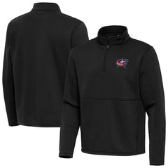 Columbus Blue Jackets Antigua Twist Quarter-Zip Pullover Jacket - Black Pullover
