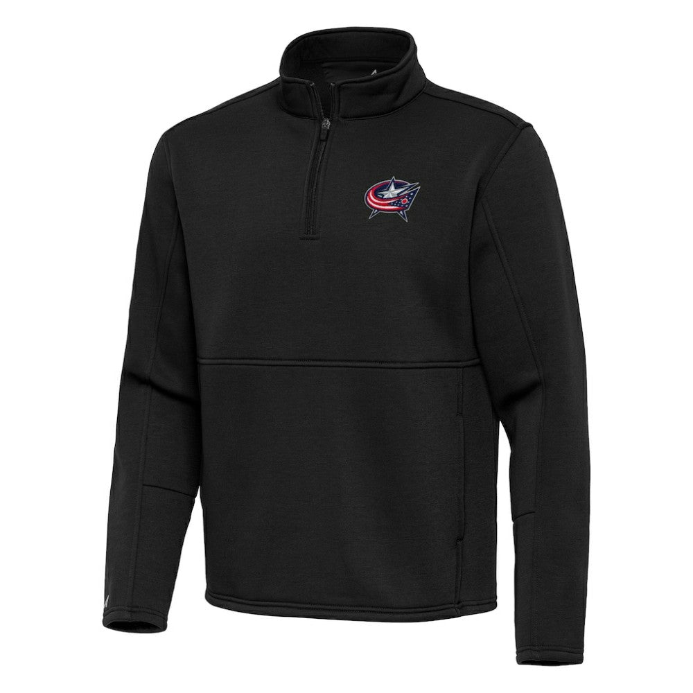 Columbus Blue Jackets Antigua Twist Quarter-Zip Pullover Jacket - Black Pullover