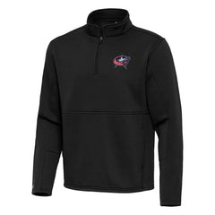 Columbus Blue Jackets Antigua Twist Quarter-Zip Pullover Jacket - Black Pullover