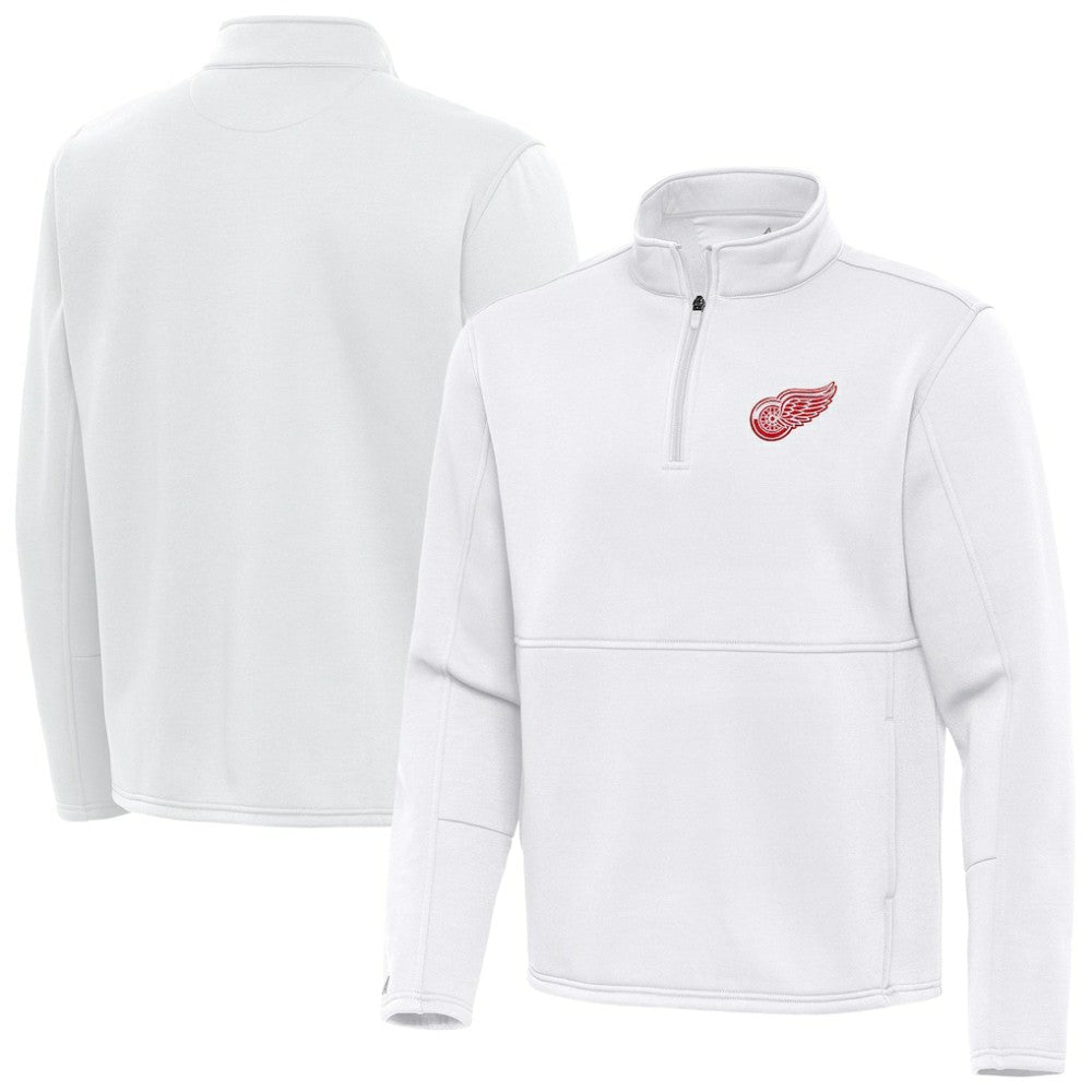 Detroit Red Wings Antigua Twist Quarter-Zip Pullover Jacket - White Pullover
