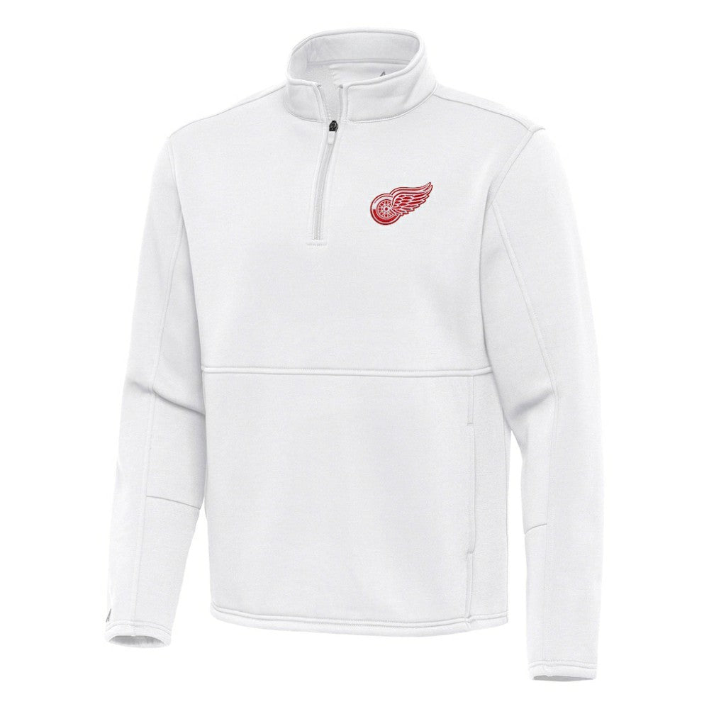 Detroit Red Wings Antigua Twist Quarter-Zip Pullover Jacket - White Pullover