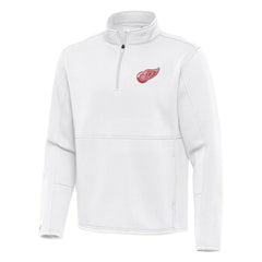 Detroit Red Wings Antigua Twist Quarter-Zip Pullover Jacket - White Pullover