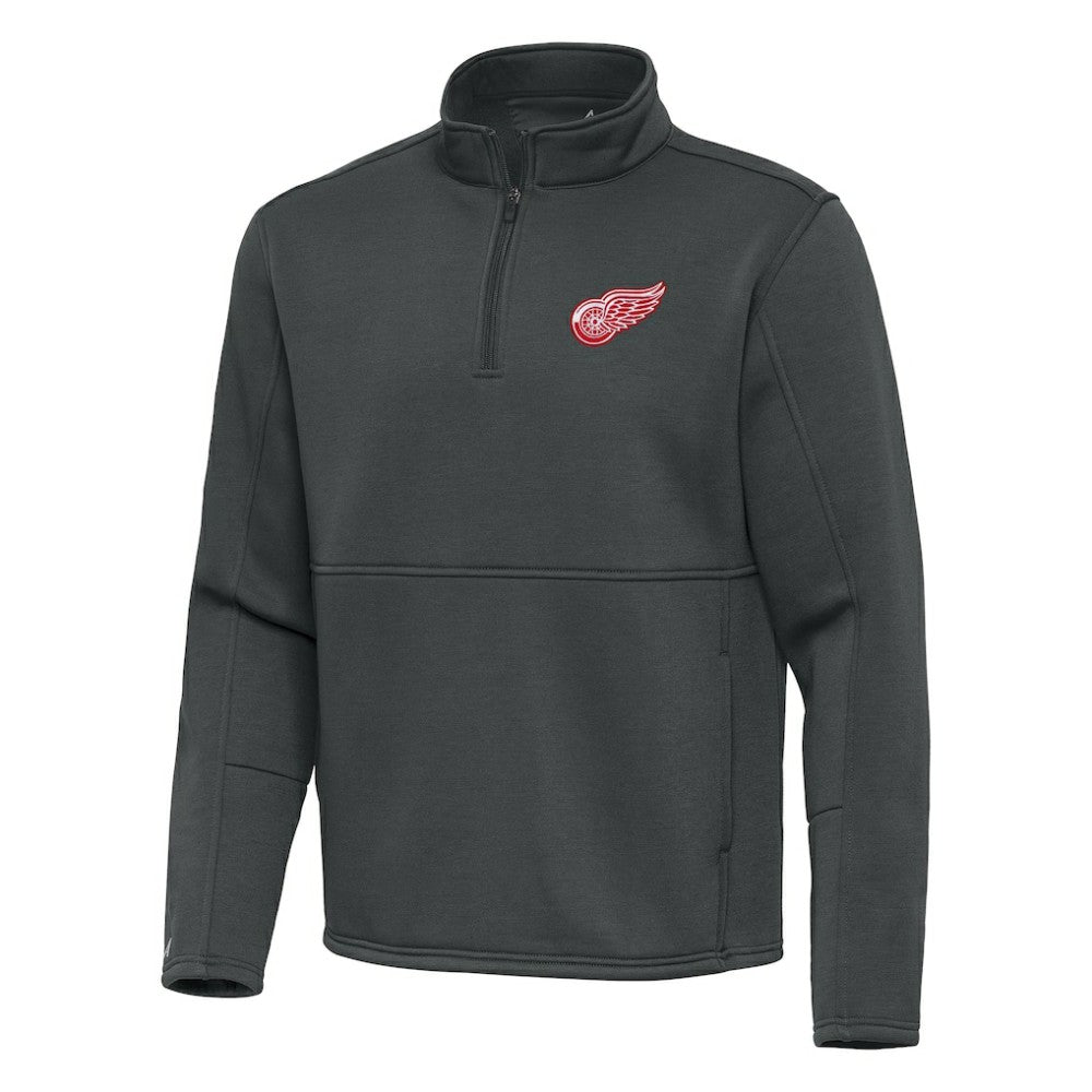 Detroit Red Wings Antigua Twist Quarter-Zip Pullover Jacket - Pewter Pullover