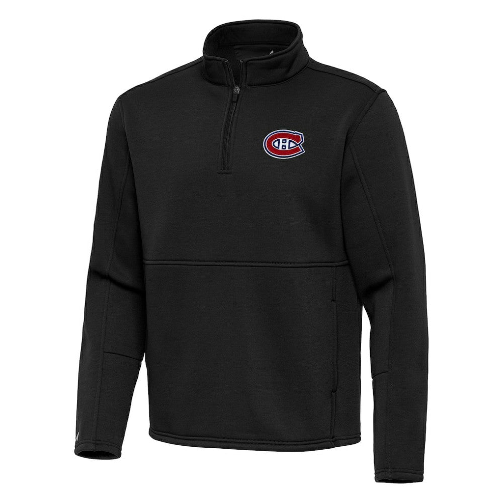 Montreal Canadiens Antigua Twist Quarter-Zip Pullover Jacket - Black Pullover