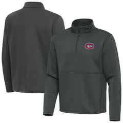 Montreal Canadiens Antigua Twist Quarter-Zip Pullover Jacket - Pewter Pullover