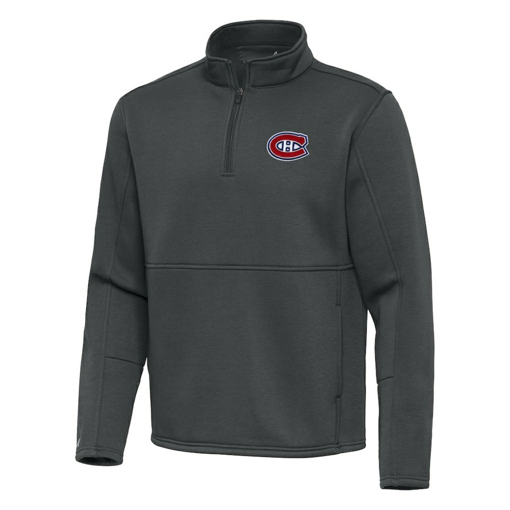 Montreal Canadiens Antigua Twist Quarter-Zip Pullover Jacket - Pewter Pullover