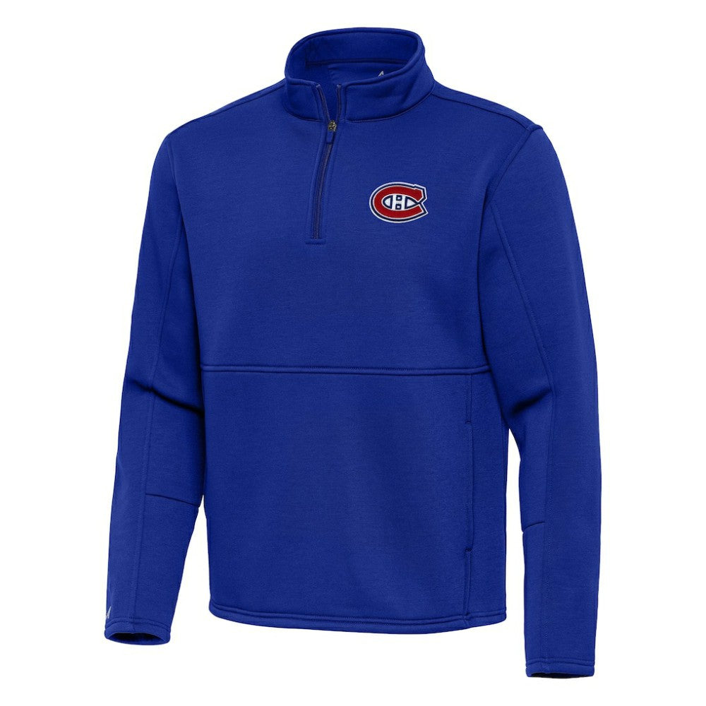 Montreal Canadiens Antigua Twist Quarter-Zip Pullover Jacket - Blue Pullover