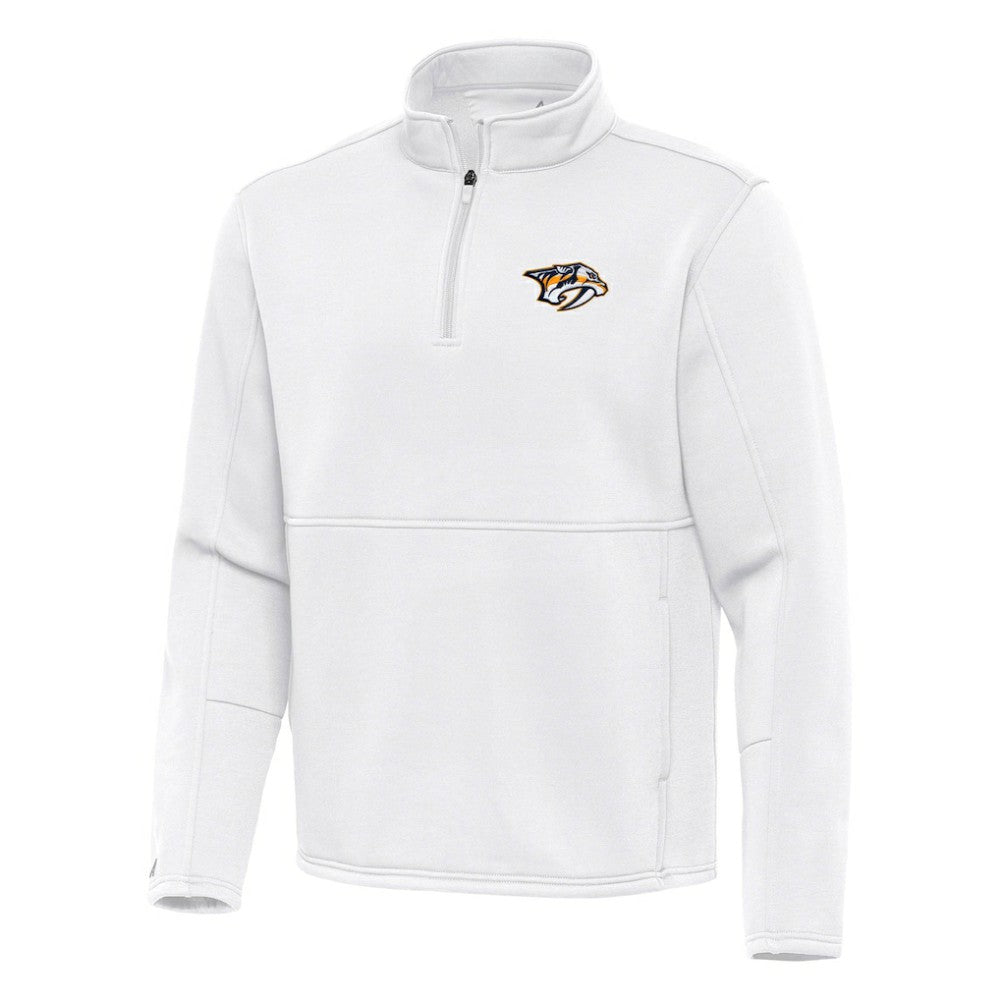 Nashville Predators Antigua Twist Quarter-Zip Pullover Jacket - White Pullover