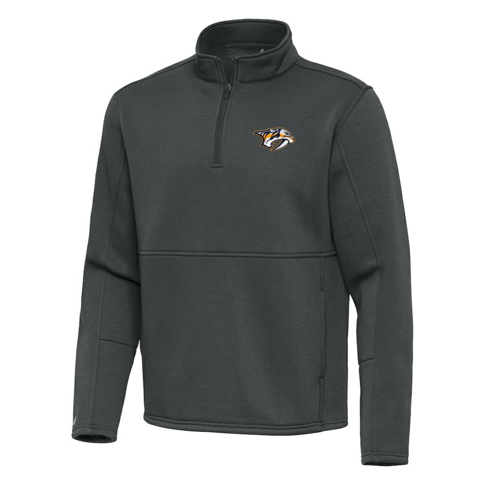 Nashville Predators Antigua Twist Quarter-Zip Pullover Jacket - Pewter Pullover