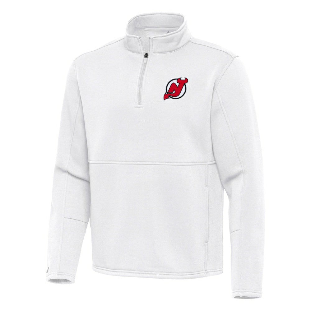 New Jersey Devils Antigua Twist Quarter-Zip Pullover Jacket - White Jerseys