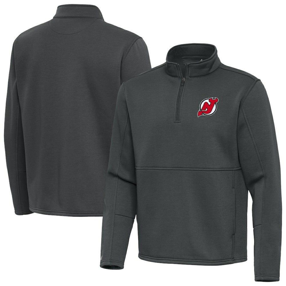 New Jersey Devils Antigua Twist Quarter-Zip Pullover Jacket - Pewter Jerseys