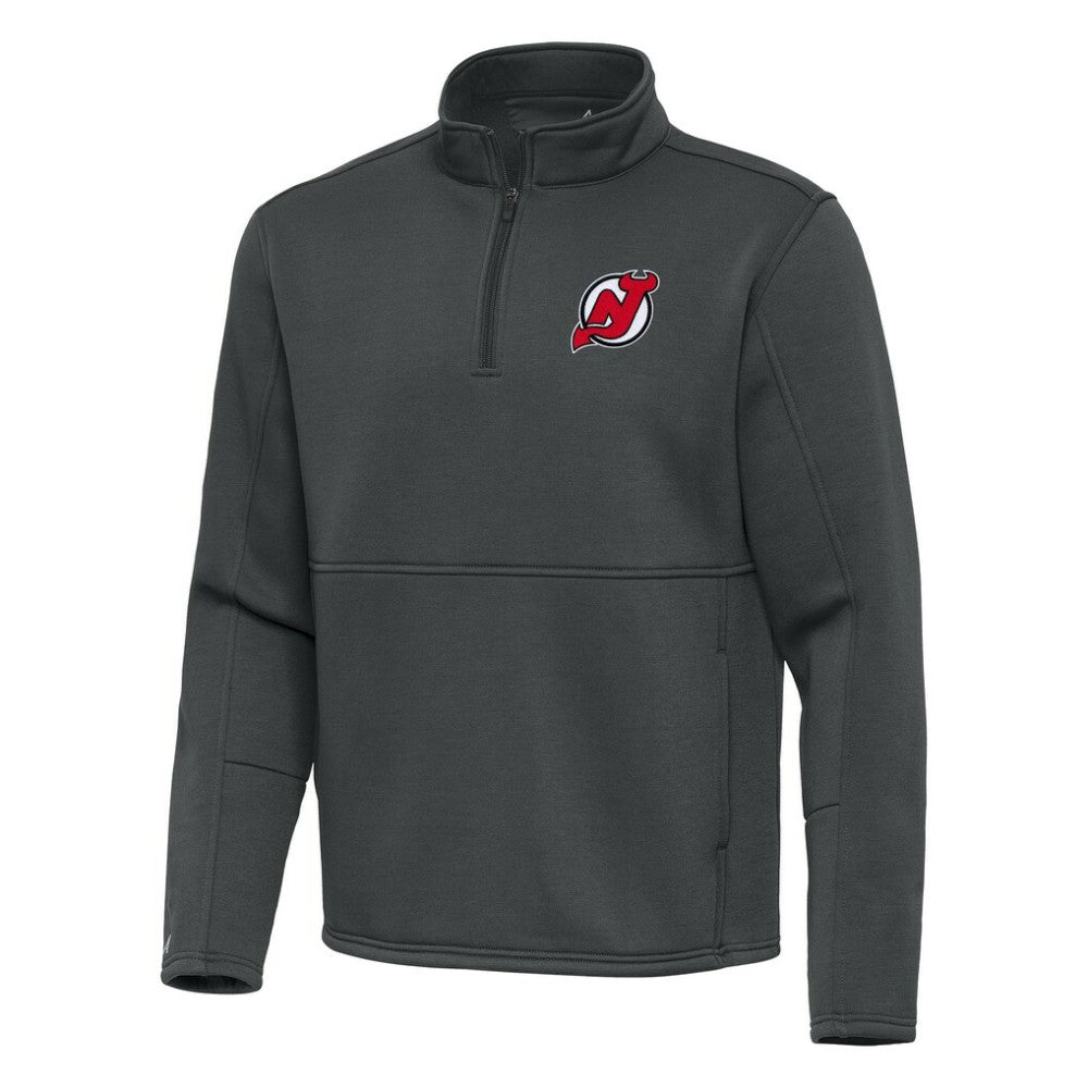 New Jersey Devils Antigua Twist Quarter-Zip Pullover Jacket - Pewter Jerseys