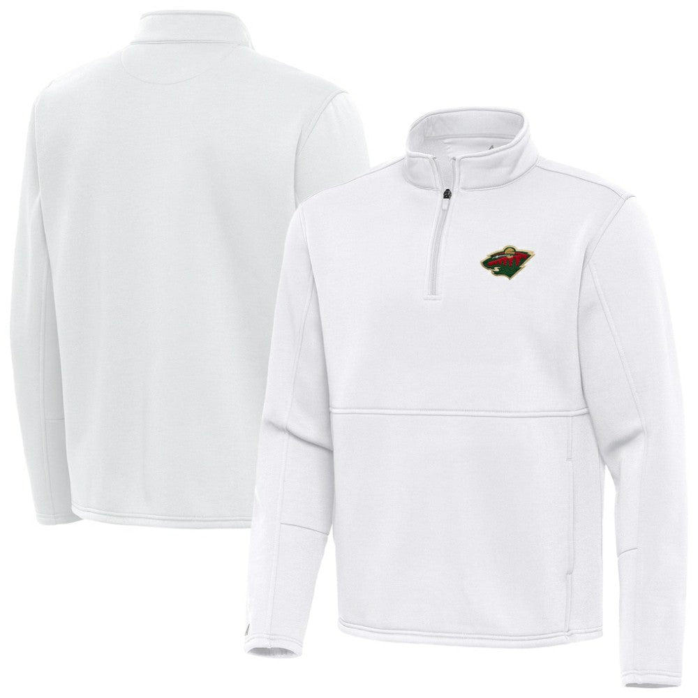 Minnesota Wild Antigua Twist Quarter-Zip Pullover Jacket - White Pullover