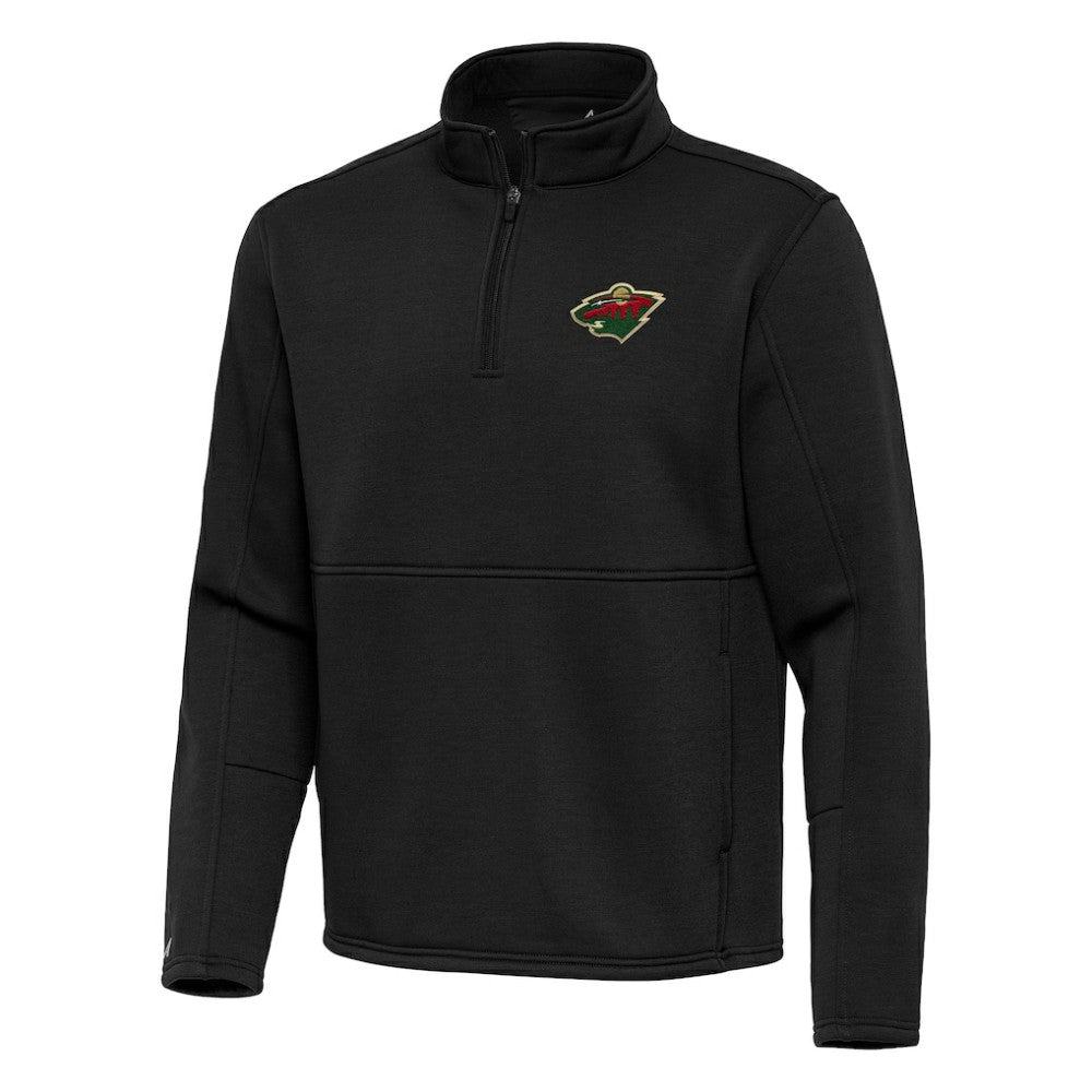 Minnesota Wild Antigua Twist Quarter-Zip Pullover Jacket - Black Pullover