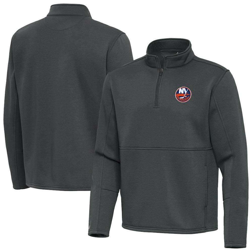 New York Islanders Antigua Twist Quarter-Zip Pullover Jacket - Pewter Pullover