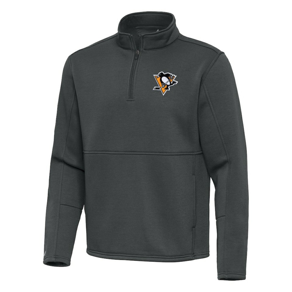 Pittsburgh Penguins Antigua Twist Quarter-Zip Pullover Jacket - Pewter Pullover