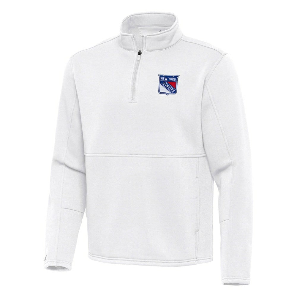 New York Rangers Antigua Twist Quarter-Zip Pullover Jacket - White Pullover
