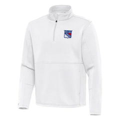 New York Rangers Antigua Twist Quarter-Zip Pullover Jacket - White Pullover