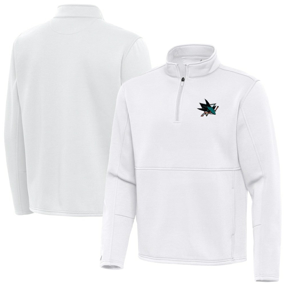 San Jose Sharks Antigua Twist Quarter-Zip Pullover Jacket - White Pullover