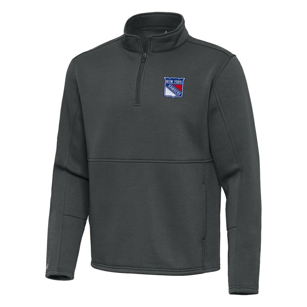 New York Rangers Antigua Twist Quarter-Zip Pullover Jacket - Pewter Pullover