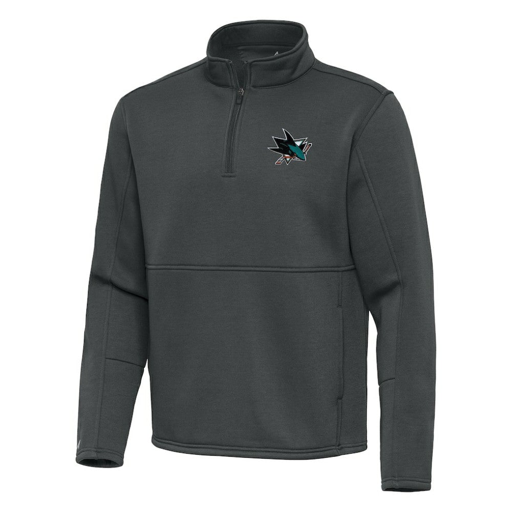 San Jose Sharks Antigua Twist Quarter-Zip Pullover Jacket - Pewter Pullover