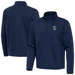 Seattle Kraken Antigua Twist Quarter-Zip Pullover Jacket - Navy Pullover