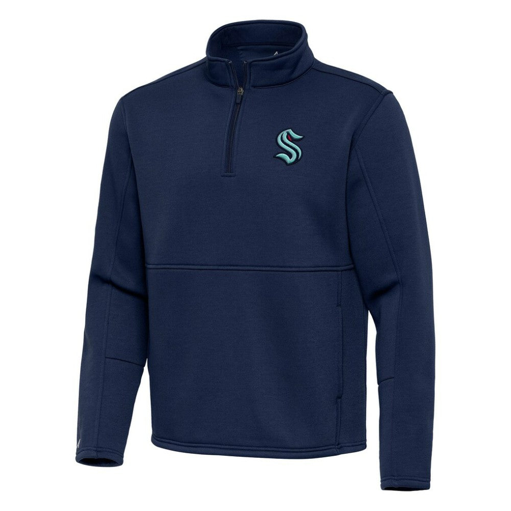 Seattle Kraken Antigua Twist Quarter-Zip Pullover Jacket - Navy Pullover
