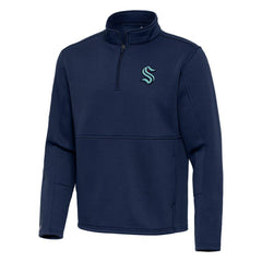 Seattle Kraken Antigua Twist Quarter-Zip Pullover Jacket - Navy Pullover