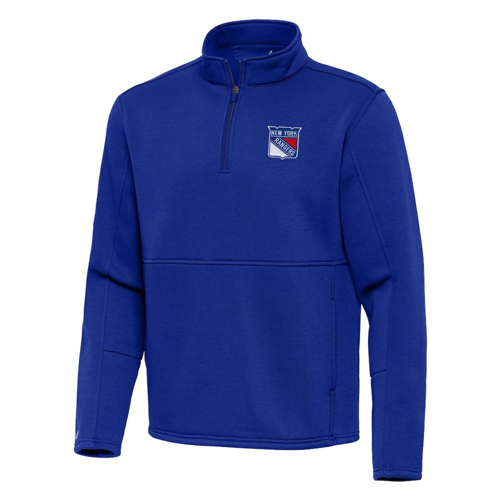 New York Rangers Antigua Twist Quarter-Zip Pullover Jacket - Blue Pullover