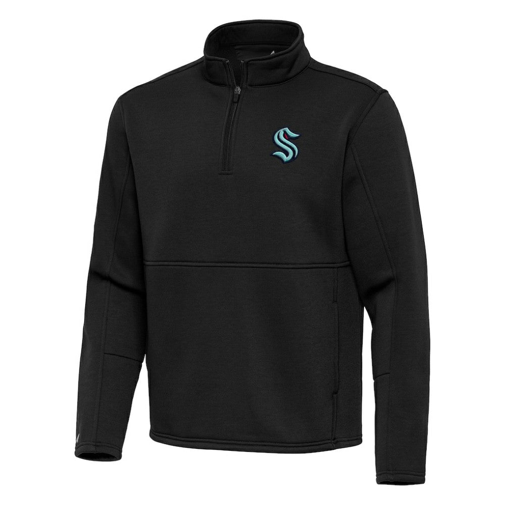 Seattle Kraken Antigua Twist Quarter-Zip Pullover Jacket - Black Pullover