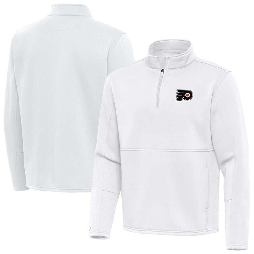 Philadelphia Flyers Antigua Twist Quarter-Zip Pullover Jacket - White Pullover