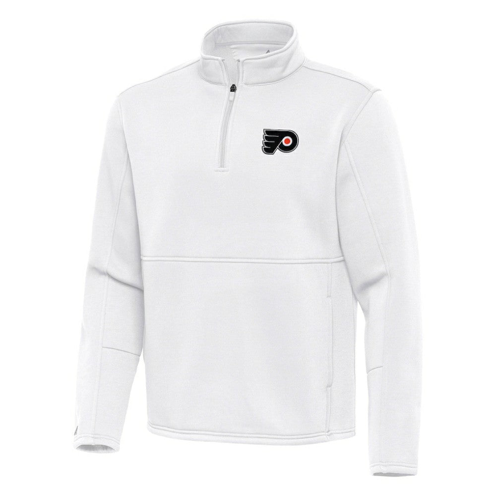 Philadelphia Flyers Antigua Twist Quarter-Zip Pullover Jacket - White Pullover