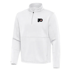 Philadelphia Flyers Antigua Twist Quarter-Zip Pullover Jacket - White Pullover