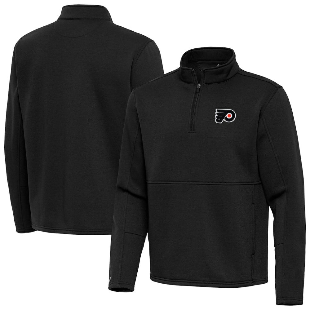 Philadelphia Flyers Antigua Twist Quarter-Zip Pullover Jacket - Black Pullover