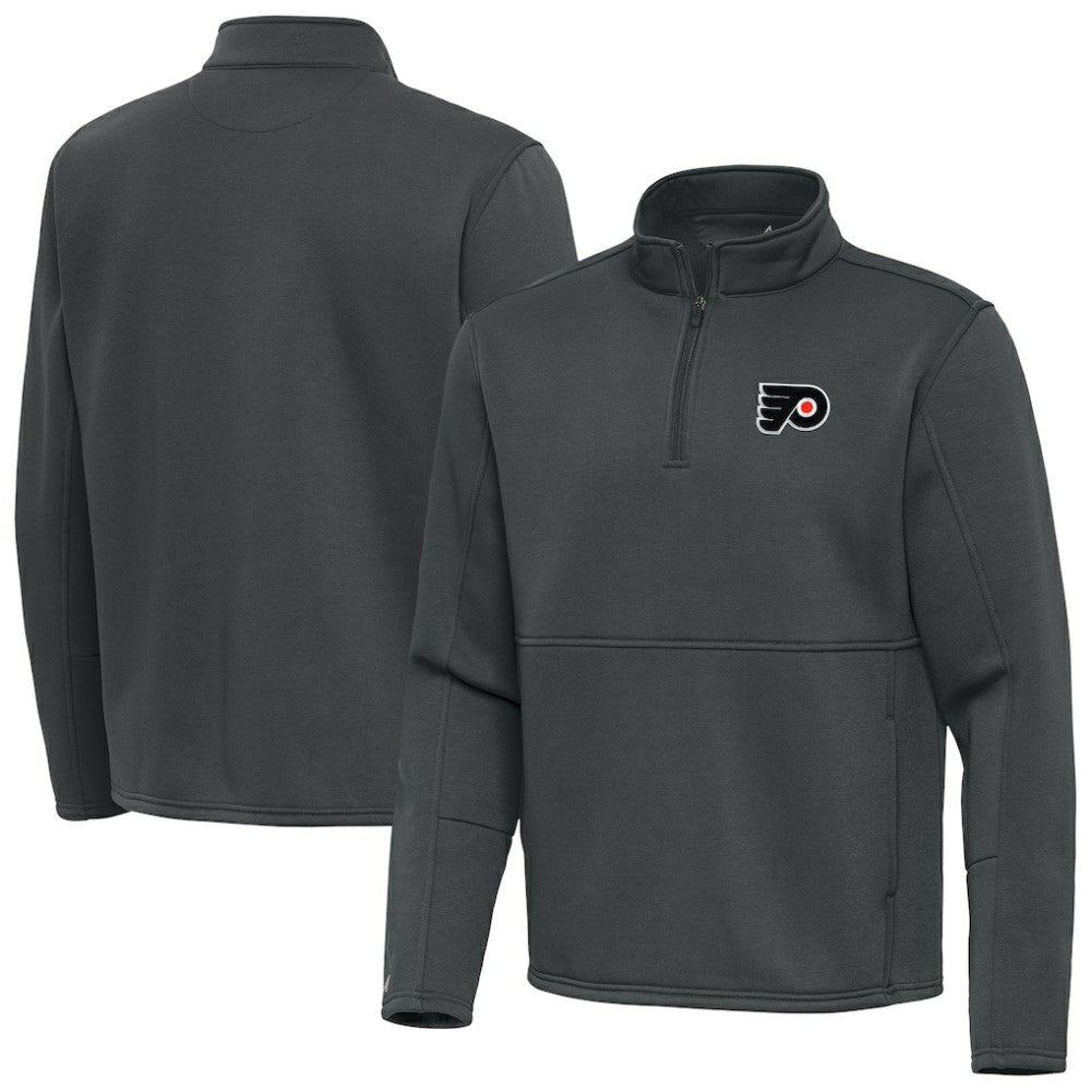 Philadelphia Flyers Antigua Twist Quarter-Zip Pullover Jacket - Pewter Pullover