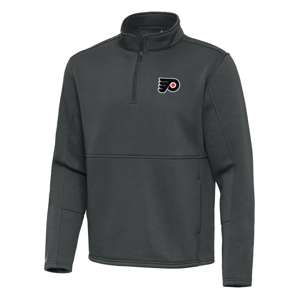 Philadelphia Flyers Antigua Twist Quarter-Zip Pullover Jacket - Pewter Pullover