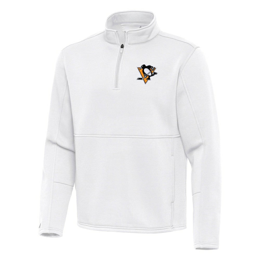 Pittsburgh Penguins Antigua Twist Quarter-Zip Pullover Jacket - White Pullover