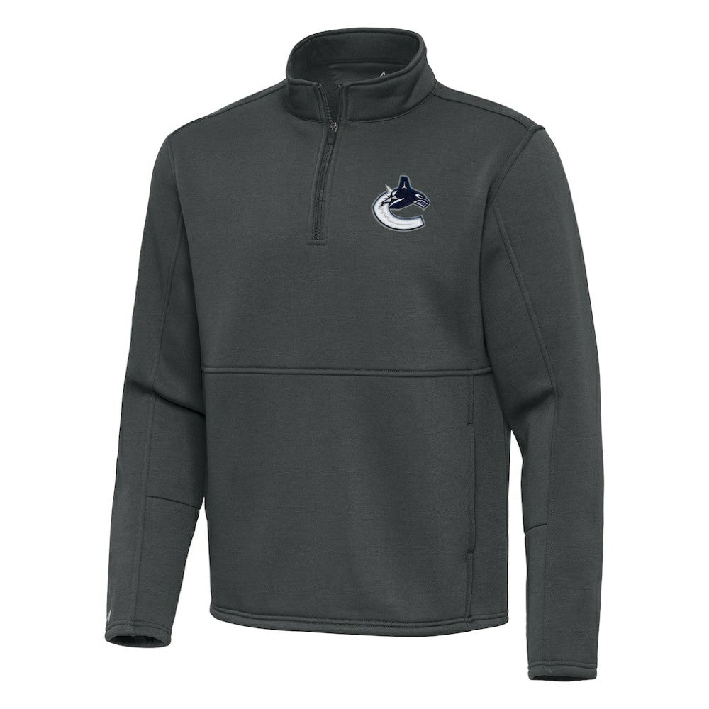 Vancouver Canucks Antigua Twist Quarter-Zip Pullover Jacket - Pewter Pullover