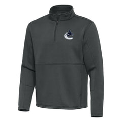 Vancouver Canucks Antigua Twist Quarter-Zip Pullover Jacket - Pewter Pullover