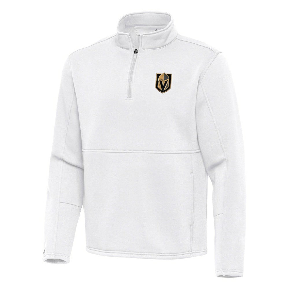 Vegas Golden Knights Antigua Twist Quarter-Zip Pullover Jacket - White Pullover