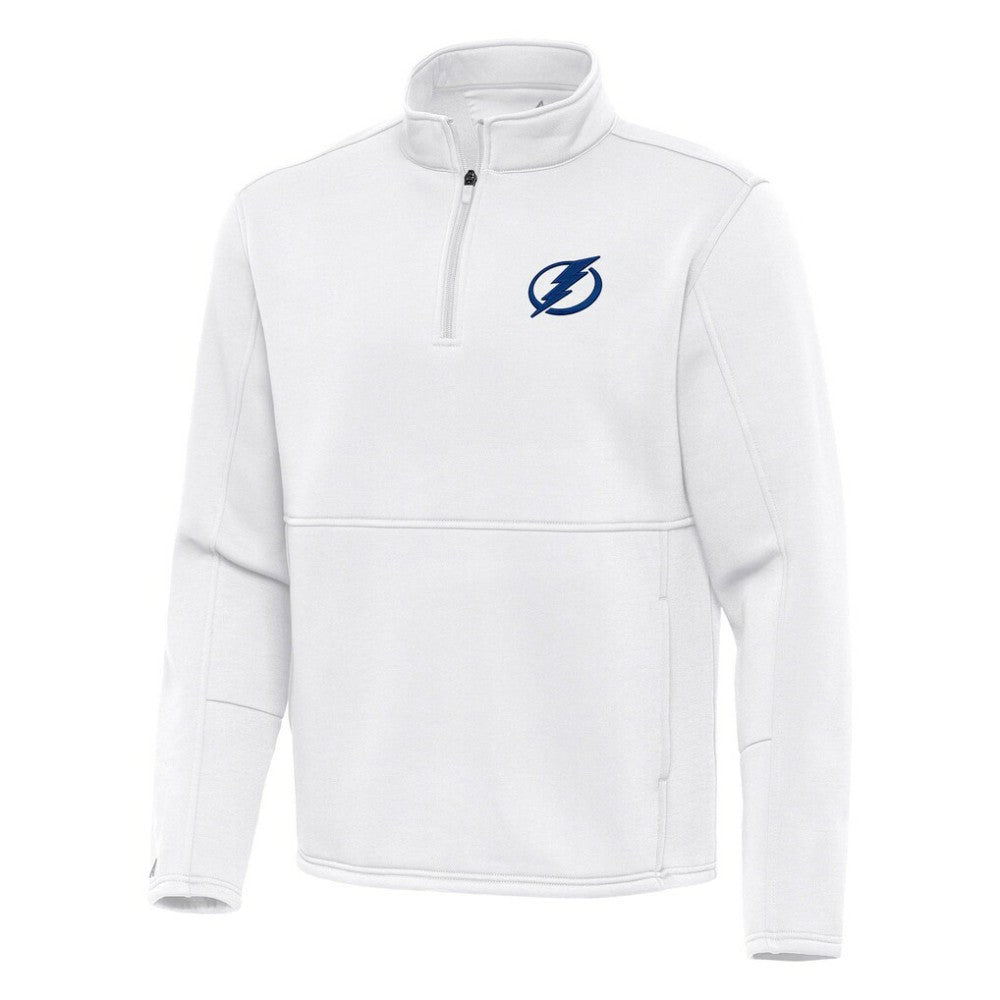 Tampa Bay Lightning Antigua Twist Quarter-Zip Pullover Jacket - White Pullover