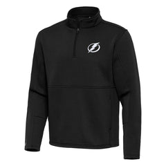 Tampa Bay Lightning Antigua Twist Quarter-Zip Pullover Jacket - Black Pullover