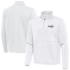 Washington Capitals Antigua Twist Quarter-Zip Pullover Jacket - White Pullover