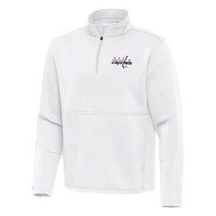 Washington Capitals Antigua Twist Quarter-Zip Pullover Jacket - White Pullover