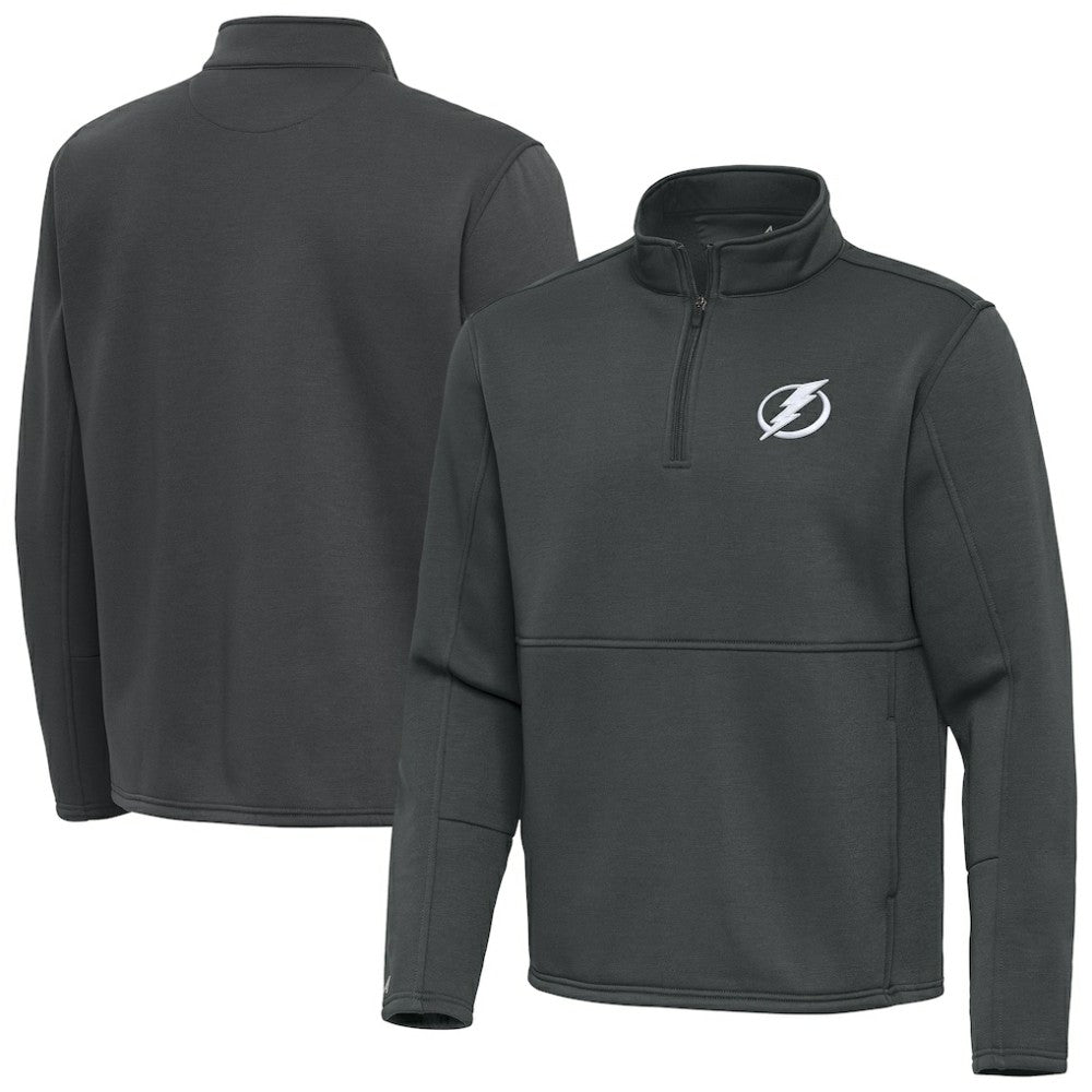Tampa Bay Lightning Antigua Twist Quarter-Zip Pullover Jacket - Pewter Pullover